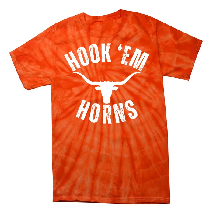 Hook Em Horns Texas State Longhorns Tie-Dye T-Shirt