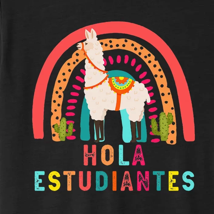 Hola Estudiantes Hello Prek Llama Spanish Teacher School ChromaSoft Performance T-Shirt