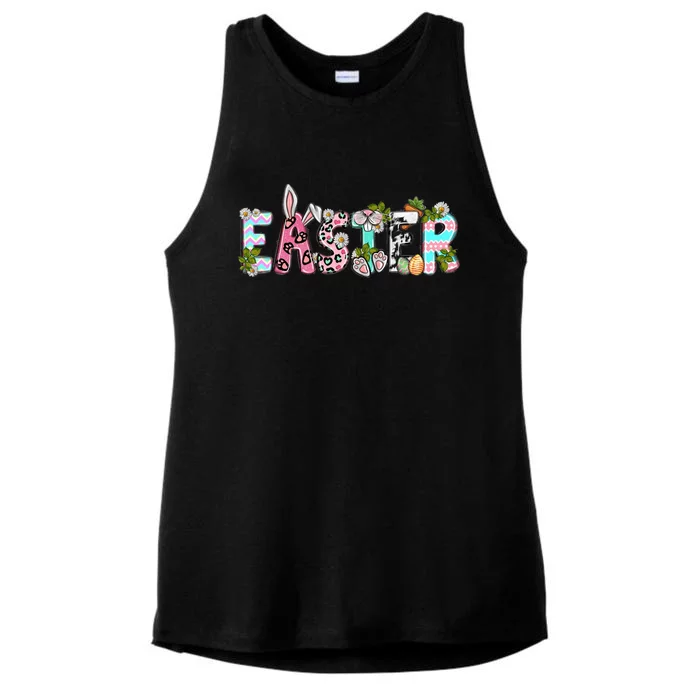 Happy Easter Ladies Tri-Blend Wicking Tank