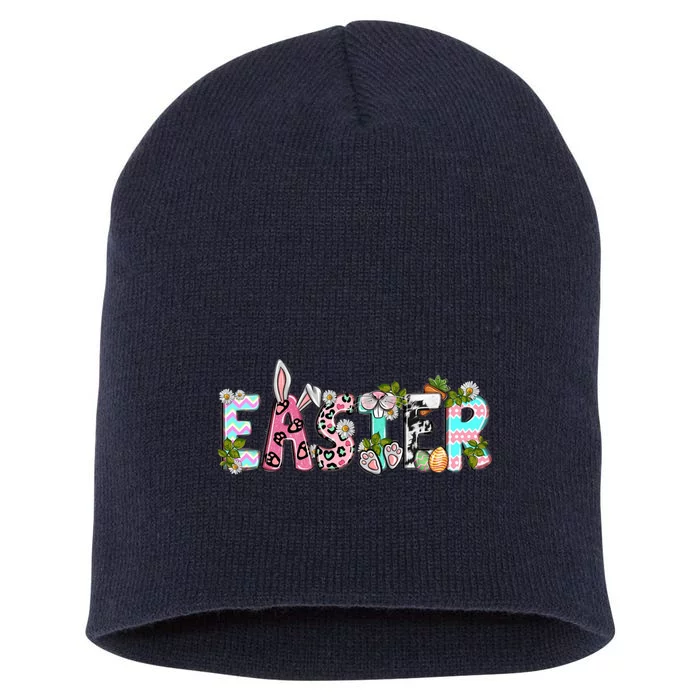 Happy Easter Short Acrylic Beanie