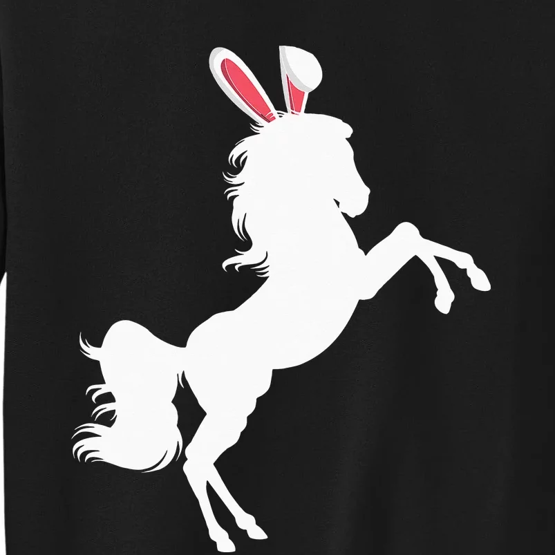 Happy Easter Horse Lover Three Horse Wearing Bunny Tall Sweatshirt