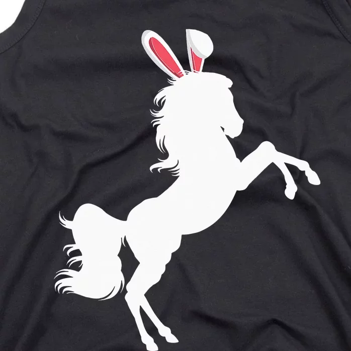 Happy Easter Horse Lover Three Horse Wearing Bunny Tank Top