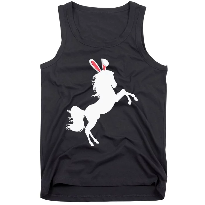 Happy Easter Horse Lover Three Horse Wearing Bunny Tank Top