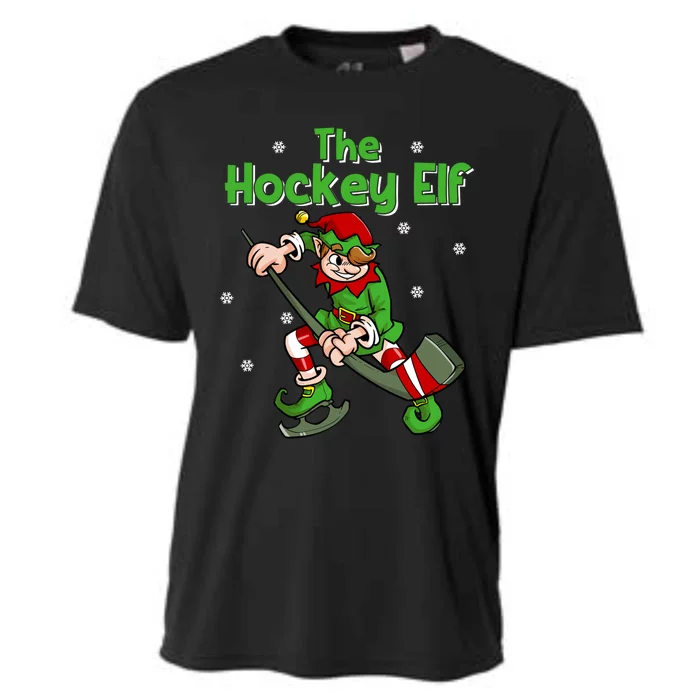 Hockey Elf Ice Hockey Player Hockey Fan Christmas Gift Cooling Performance Crew T-Shirt