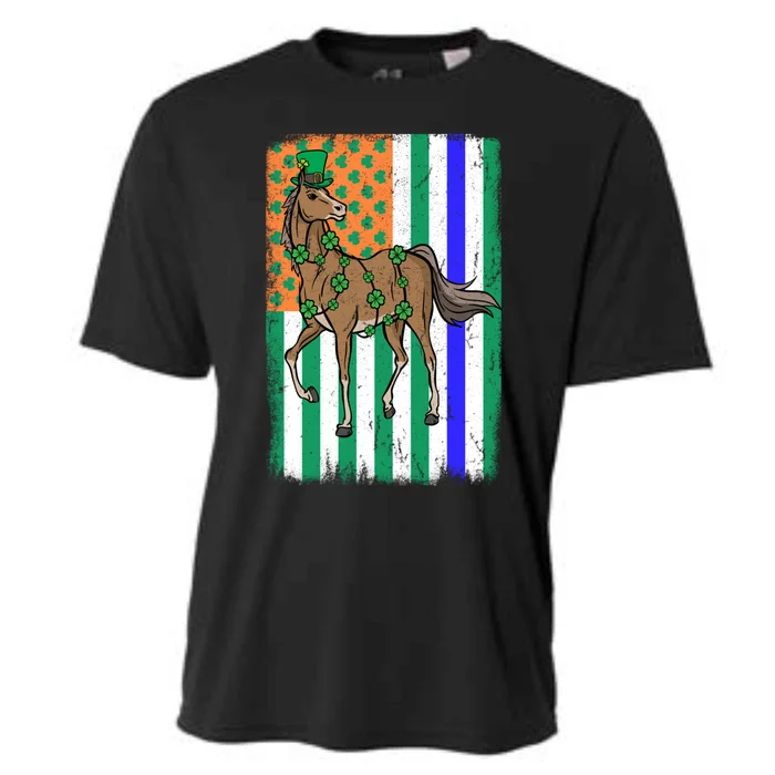 Horse Equestrian Irish Usa Police Flag Cop St Patricks Day Great Gift Cooling Performance Crew T-Shirt