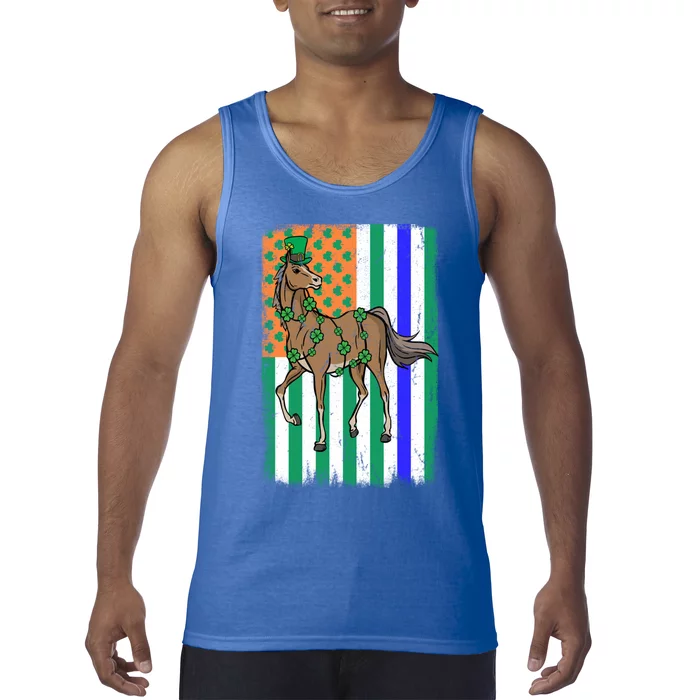 Horse Equestrian Irish Usa Police Flag Cop St Patricks Day Great Gift Tank Top