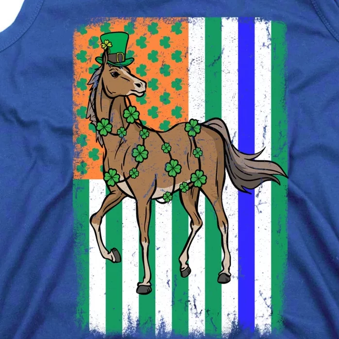 Horse Equestrian Irish Usa Police Flag Cop St Patricks Day Great Gift Tank Top