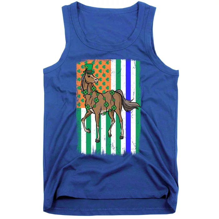 Horse Equestrian Irish Usa Police Flag Cop St Patricks Day Great Gift Tank Top