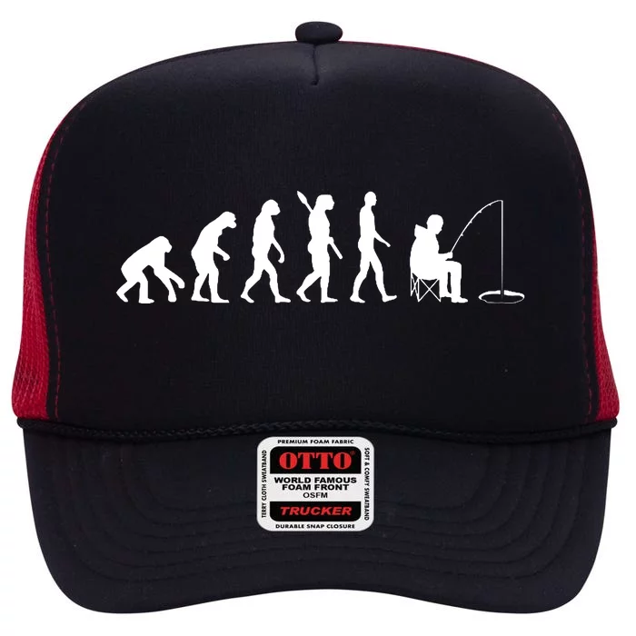 Human Evolution Ice Fishing High Crown Mesh Trucker Hat