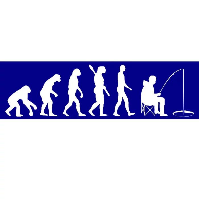 Human Evolution Ice Fishing Bumper Sticker