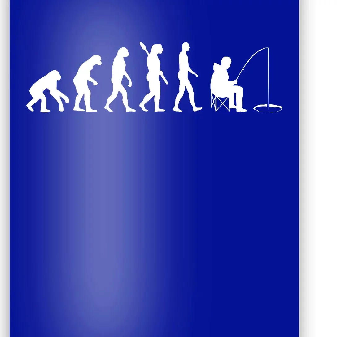 Human Evolution Ice Fishing Poster