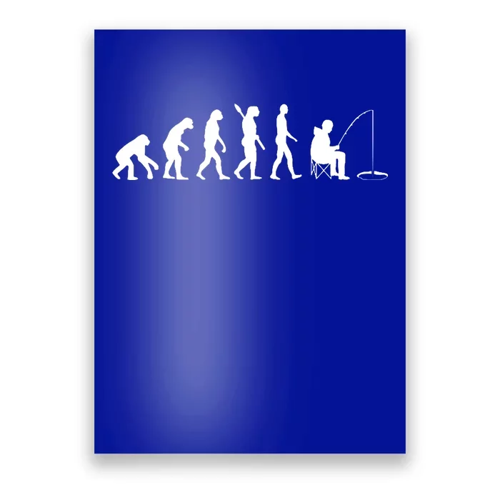 Human Evolution Ice Fishing Poster