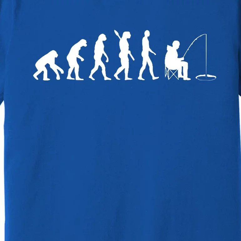 Human Evolution Ice Fishing Premium T-Shirt