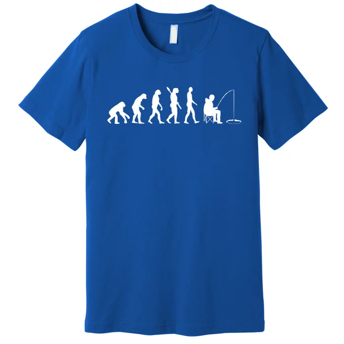 Human Evolution Ice Fishing Premium T-Shirt