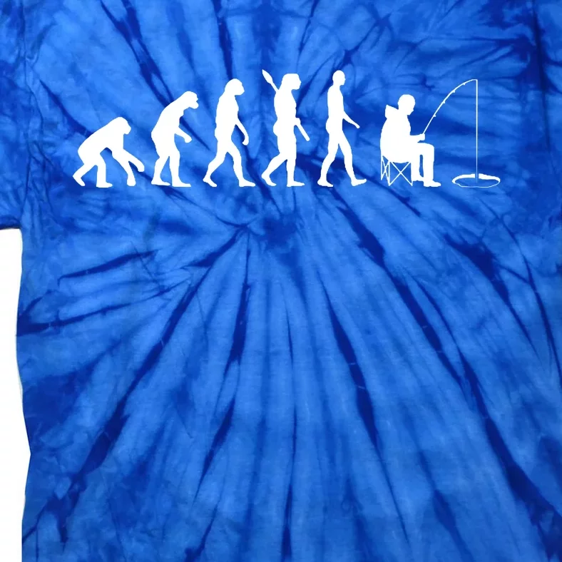 Human Evolution Ice Fishing Tie-Dye T-Shirt