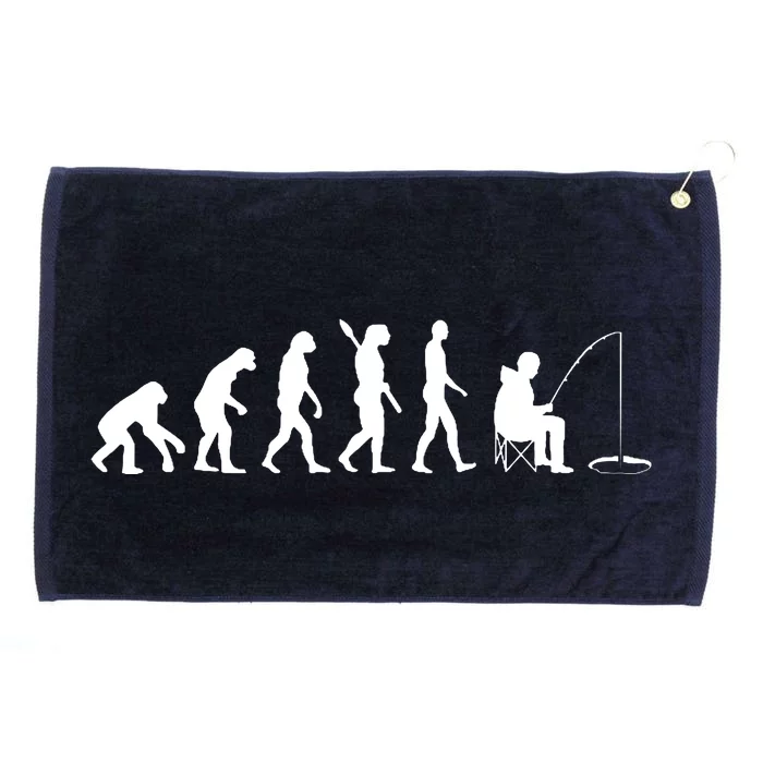 Human Evolution Ice Fishing Grommeted Golf Towel