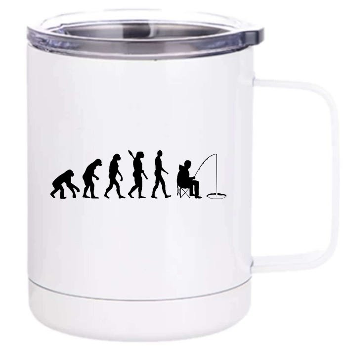 Human Evolution Ice Fishing Front & Back 12oz Stainless Steel Tumbler Cup