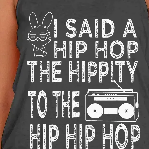 Happy Easter I Said A Hip Hop The Hippity To The Hip Hip Hop Women's Knotted Racerback Tank