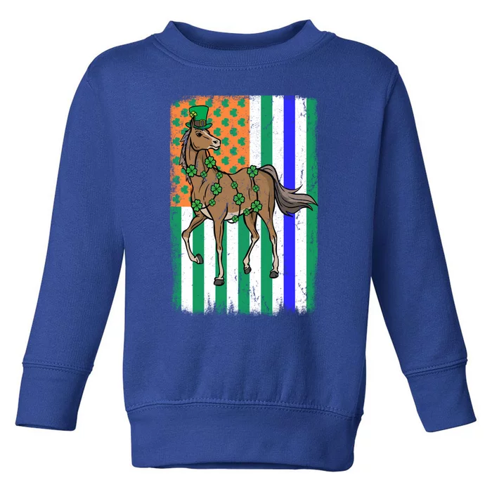 Horse Equestrian Irish Usa Police Flag Cop St Patricks Day Gift Toddler Sweatshirt