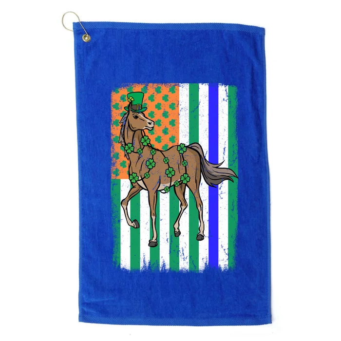 Horse Equestrian Irish Usa Police Flag Cop St Patricks Day Gift Platinum Collection Golf Towel