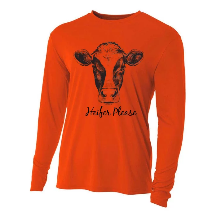 Heifer Please Funny Cow Cooling Performance Long Sleeve Crew