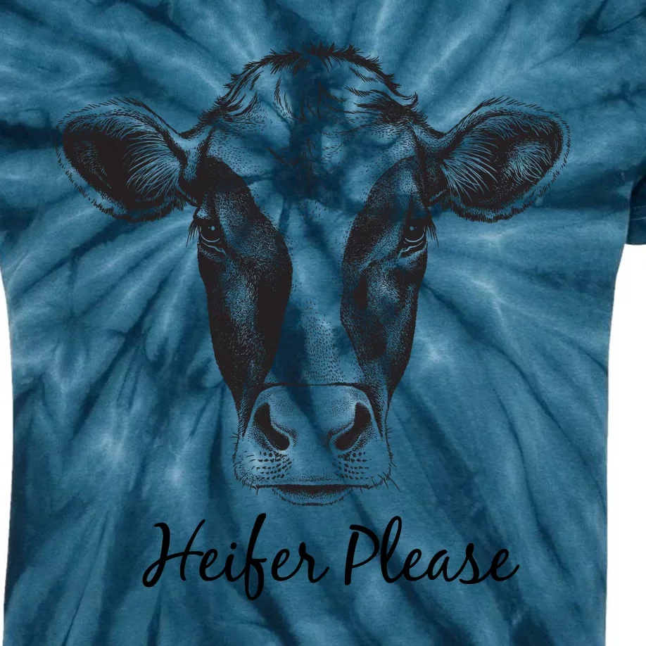 Heifer Please Funny Cow Kids Tie-Dye T-Shirt