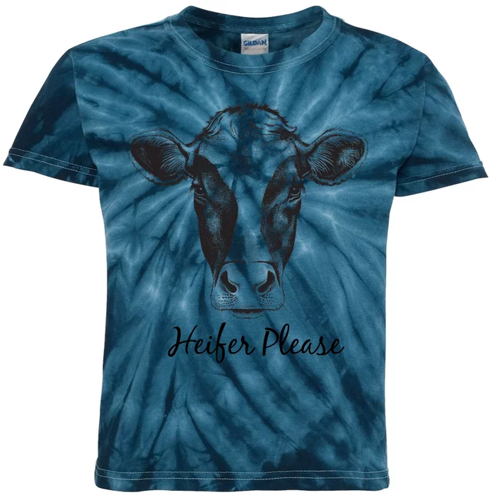 Heifer Please Funny Cow Kids Tie-Dye T-Shirt