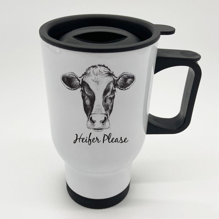 Heifer Please Funny Cow Front & Back Stainless Steel Travel Mug