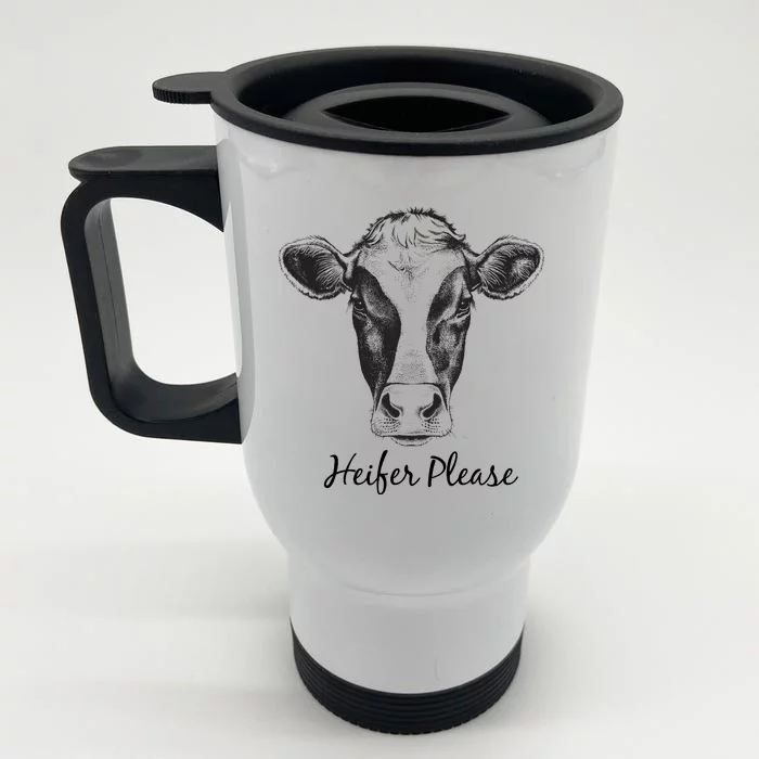 Heifer Please Funny Cow Front & Back Stainless Steel Travel Mug