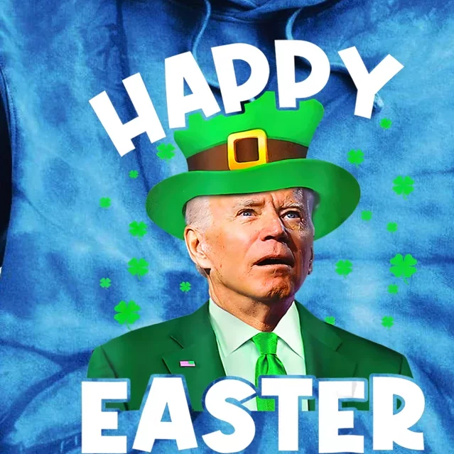 Happy Easter Joe Biden St Patricks Day Leprechaun Confused Funny Gift Tie Dye Hoodie