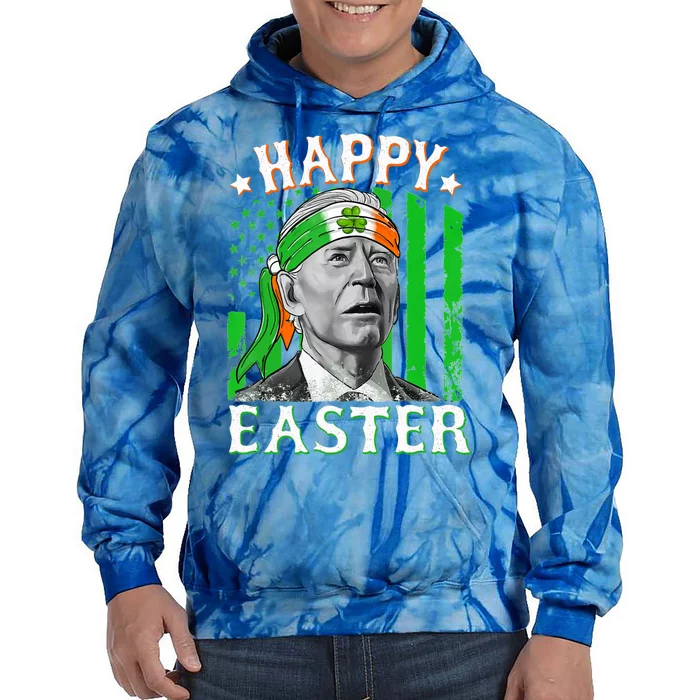 Happy Easter Joe Biden St Patricks Day Leprechaun Confused Cute Gift Tie Dye Hoodie