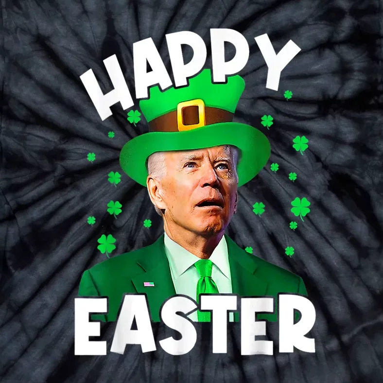 Happy Easter Joe Biden Leprechaun Shamrock St Patrick's Day Tie-Dye T-Shirt