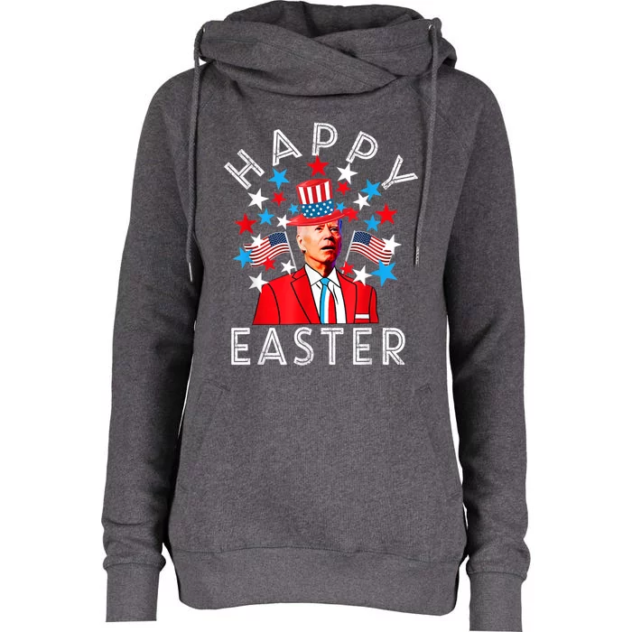 Happy Easter Joe Biden 4th Of July Memorial Independence Day Funny Gift Womens Funnel Neck Pullover Hood