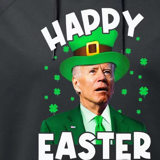 Happy Easter Joe Biden Leprechaun Shamrock St Patrick's Day Performance Fleece Hoodie