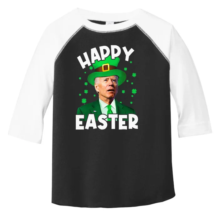 Happy Easter Joe Biden Leprechaun Shamrock St Patrick's Day Toddler Fine Jersey T-Shirt