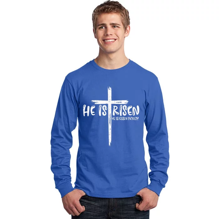 Happy Easter Jesus He Is Risen Indeed Christian Tall Long Sleeve T-Shirt