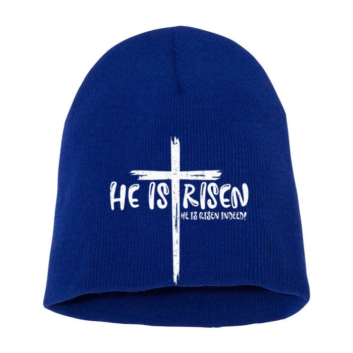 Happy Easter Jesus He Is Risen Indeed Christian Short Acrylic Beanie