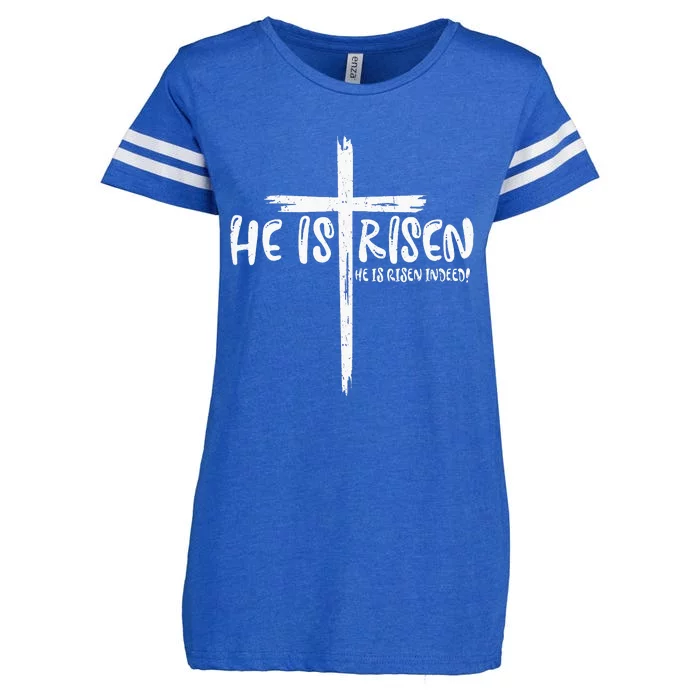 Happy Easter Jesus He Is Risen Indeed Christian Enza Ladies Jersey Football T-Shirt