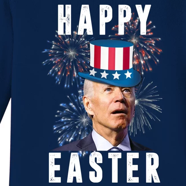 Happy Easter Joe Biden Funny 4th Of July Baby Long Sleeve Bodysuit