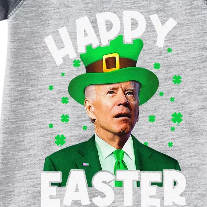 Happy Easter Joe Biden Leprechaun Shamrock St Patrick's Day Infant Baby Jersey Bodysuit