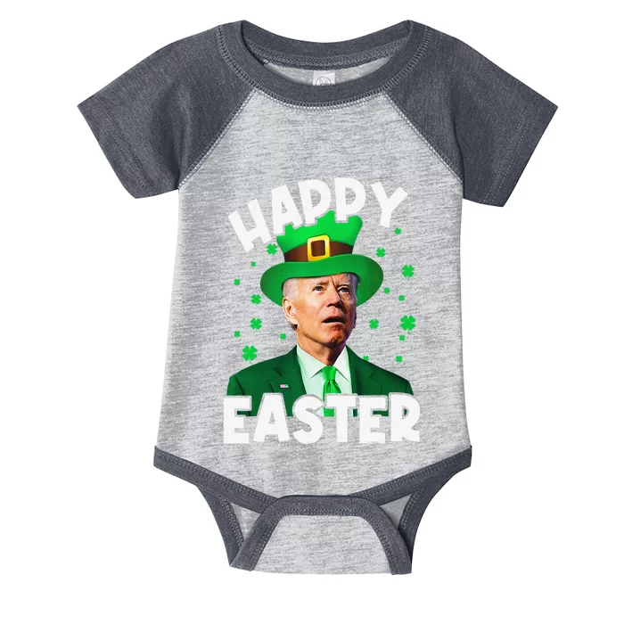 Happy Easter Joe Biden Leprechaun Shamrock St Patrick's Day Infant Baby Jersey Bodysuit