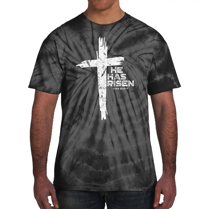 Happy Easter Jesus He Has Risen Religious Christian Tie-Dye T-Shirt