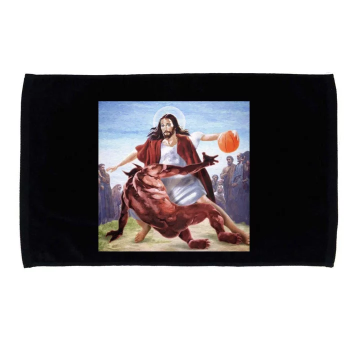 Happy Easter Jesus Satan Basketball Microfiber Hand Towel