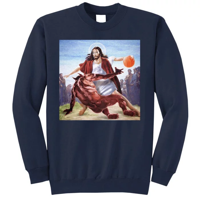 Happy Easter Jesus Satan Basketball Tall Sweatshirt