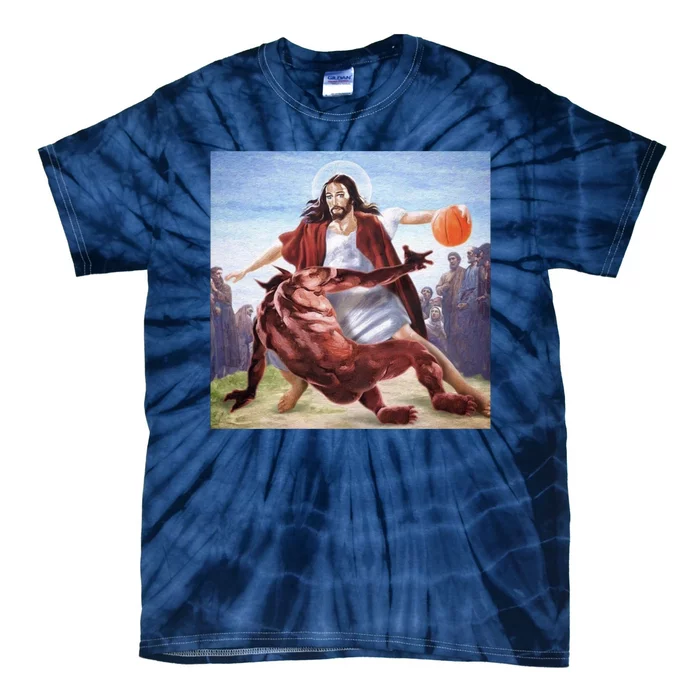 Happy Easter Jesus Satan Basketball Tie-Dye T-Shirt