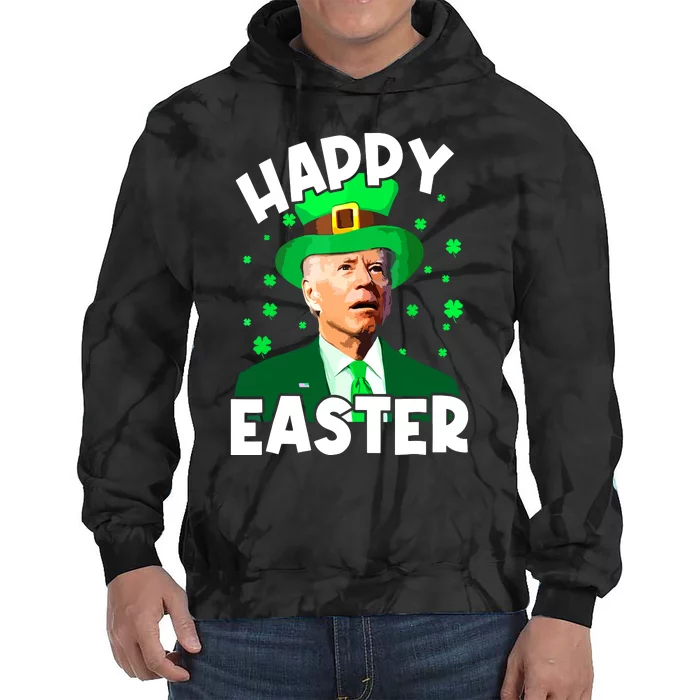 Happy Easter Joe Biden St Patricks Day Leprechaun Confused Tie Dye Hoodie