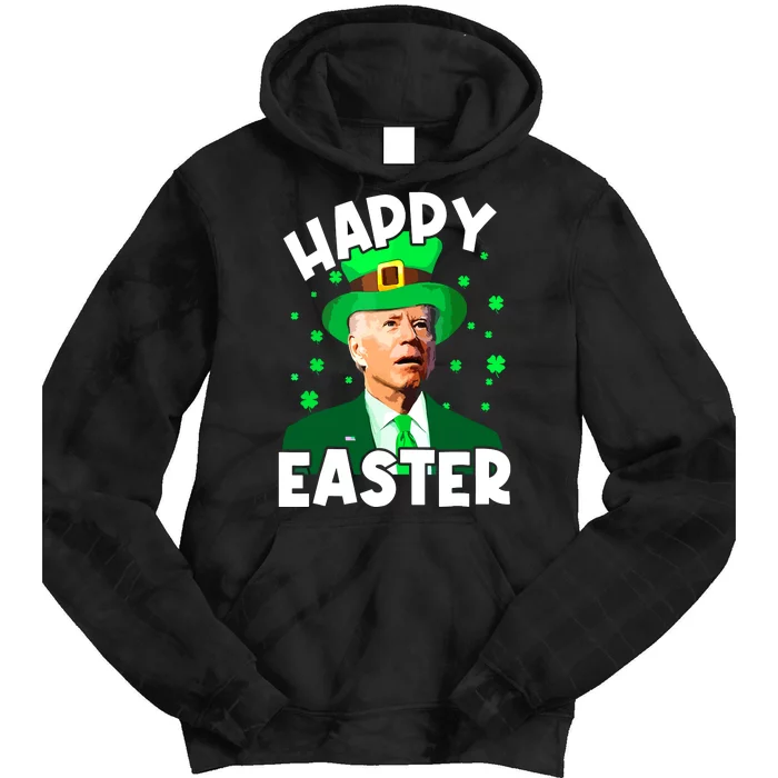 Happy Easter Joe Biden St Patricks Day Leprechaun Confused Tie Dye Hoodie