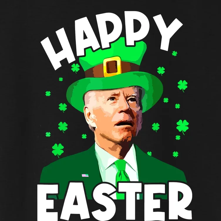 Happy Easter Joe Biden St Patricks Day Leprechaun Confused Women's Crop Top Tee