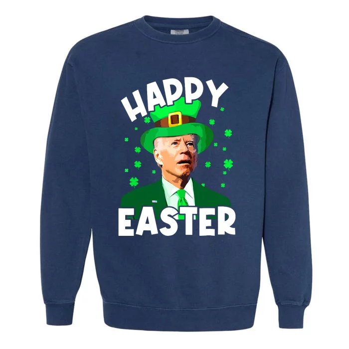 Happy Easter Joe Biden St Patricks Day Leprechaun Confused Garment-Dyed Sweatshirt