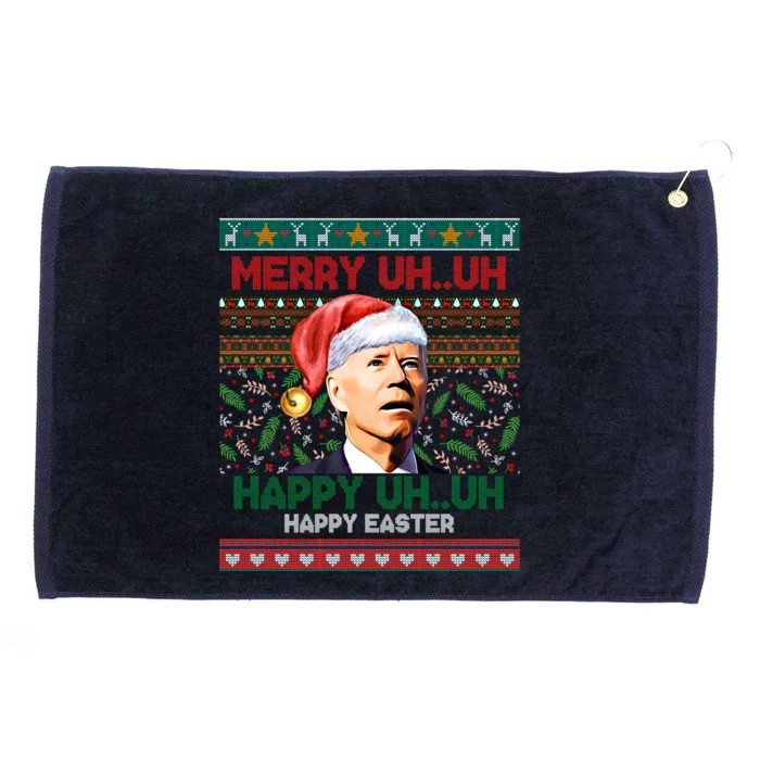 Happy Easter Joe Biden Merry Uh Uh Ugly Christmas Gift Grommeted Golf Towel